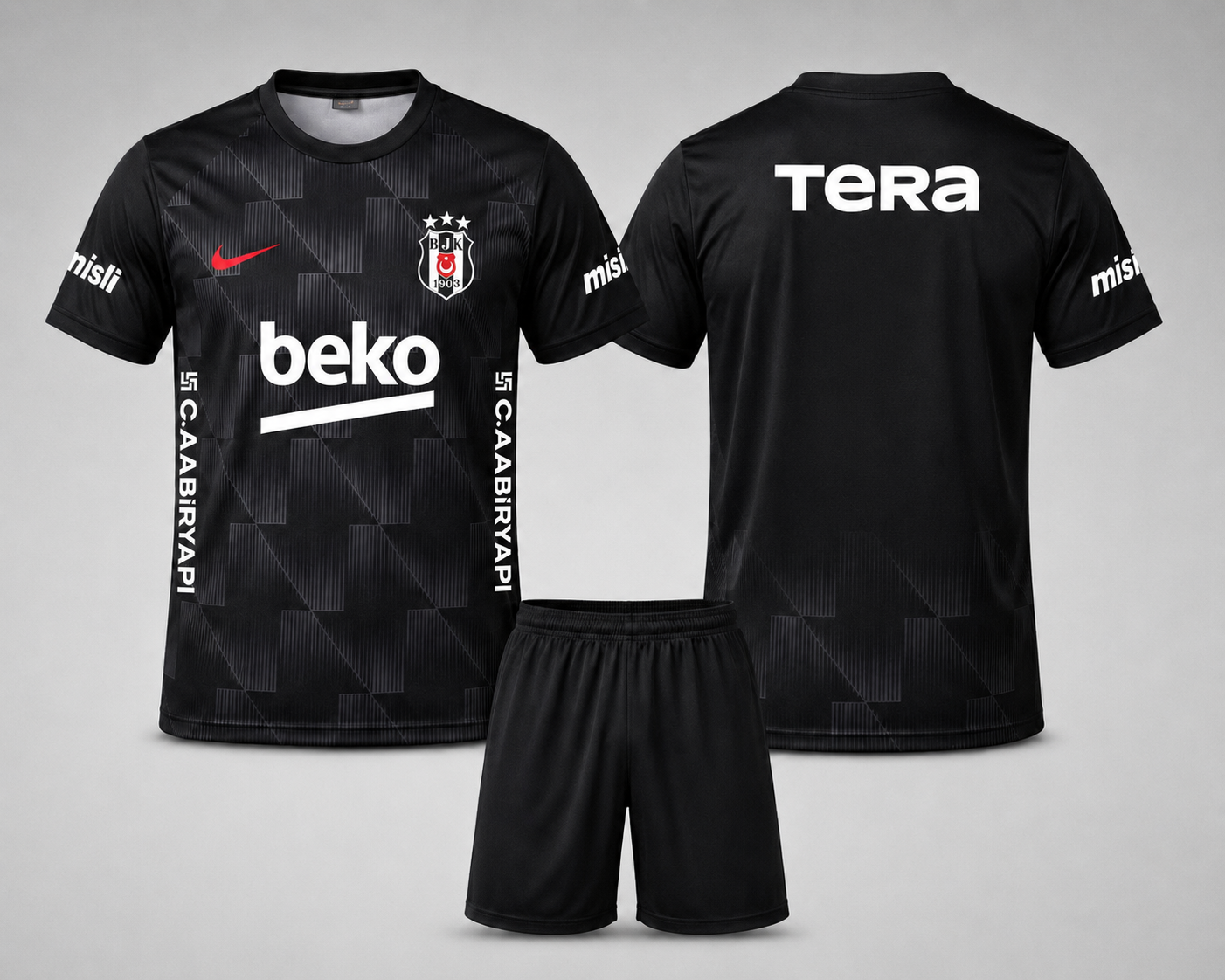 Beşiktaş Çocuk Yeni Sezon Siyah Forma Şort Hediyeli 3-14 yaş